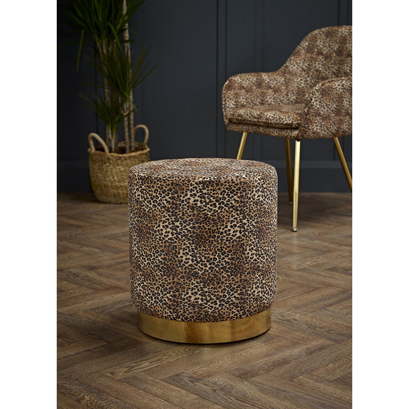 Fairmont Park Barryte 40.5Cm Wide Round Animal Print Footstool Ottoman